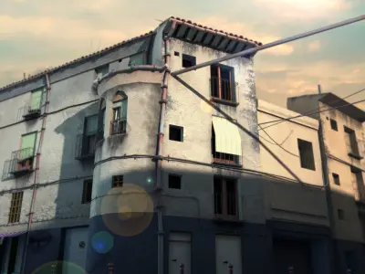 Old streets  slums and refugee camps   old village scene 3D model