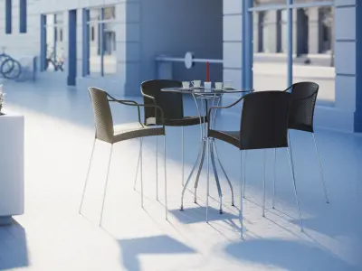 Minimalistic outdoor chairs 3D model