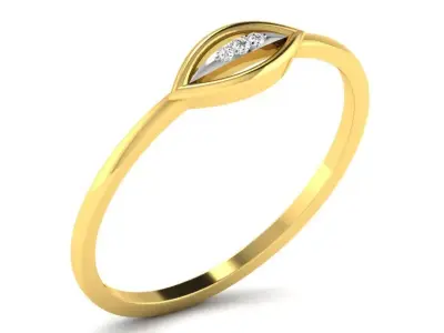 Light Weight Yellow Gold Diamond Ring DR-6004 3D print model