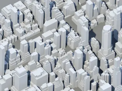 New York city lowpoly blocks kit 3D model
