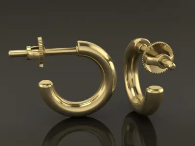 Earring Hoop Rope Opened Back 7mm Width Inside  3D print model