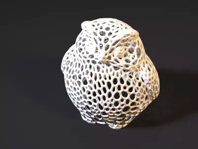Owl Sculpture Voronoi 3D print model