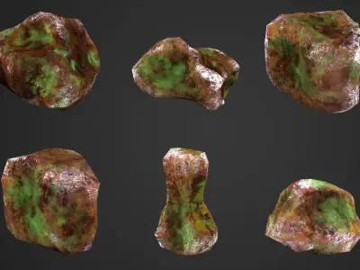 Stylized Rocks Bundle Low-poly 3D model