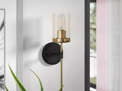 WS Antares Light Oil Rubbed Bronze Satin Brass Wallchiere 3D model