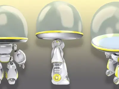 Robots Dice WHT Low-poly 3D model