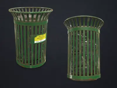 Waste Bin Low-poly 3D model