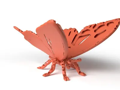 Butterfly Dust Voronoi Low-poly 3D model