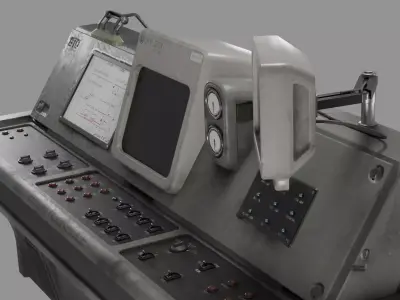 Industrial Sci-Fi Retro Futuristic Control Console 3D model