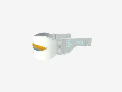 SciFi Glasses I08 Blue Gold - Character Design Fashion Low-poly 3D model