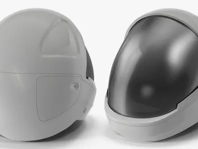 Futuristic Space Helmet 3D model