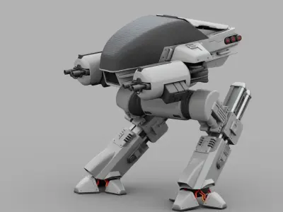 ROBOCOP rigged  -  animated 3D model