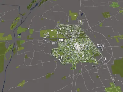 Lombardy Italy 50x50km 3D City Map 3D model