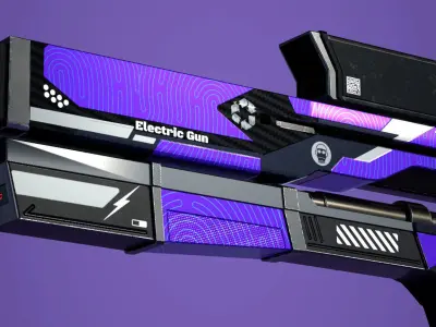 Sci-Fi Weapon Game Assets Optimized Polygon Low-poly 3D model