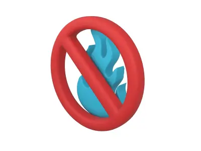 No Fire Icon V1 005 Low-poly 3D model