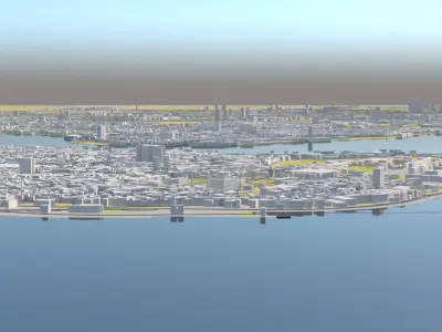 Istanbul 40 x 40 km 3D City 3D Map 3D model