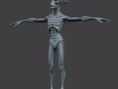 Rigged Alien low poly Low-poly 3D model