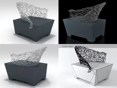 Sculpture On Socle Easy Chair SOSEC70 3D model