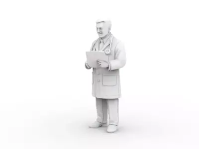 Doctor with Clipboard 3D Printable 3D print model