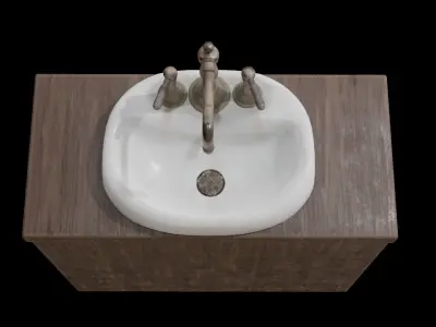 Old Sink Low-poly 3D model