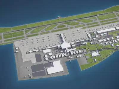 Nagoya - Chubu Centrair International Airport - NGO Low-poly 3D model