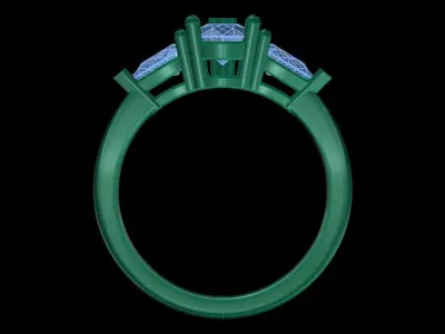 Iight Weight Engagement Ring 3D print model 8