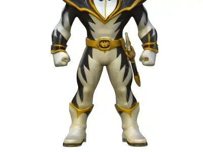 Silver Warrior Futuristic Sci-Fi Hero 3D Model 3D model