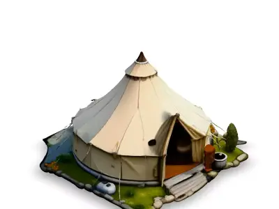 Detailed 3D Camping Tent Model Low-poly 3D model