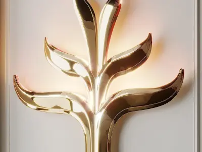 Set of Two Huge Brass by Richard Faure 3D model