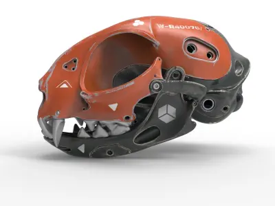 Cyborg Cat Skull 3D model