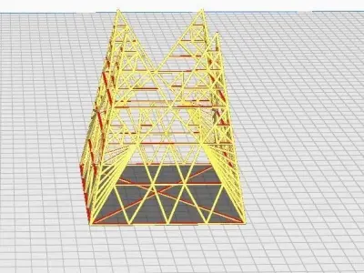 High Voltage Line Pole Drawing PDH type 3D print model