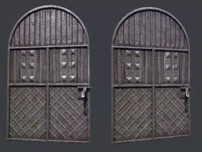 Metal Gate Low-poly 3D model