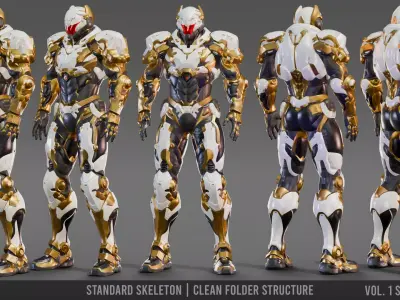 Sci-Fi Futuristic Armor Soldier Rigged Low-poly 3D model