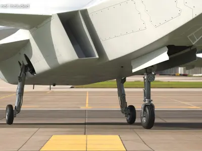  Stealth Unmanned Fighter Jet White Rigged for Maya 