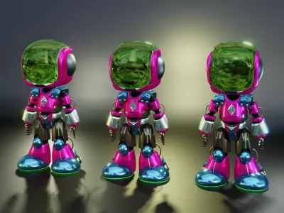 Squid Game Pink Soldier Robot Low-poly 3D model