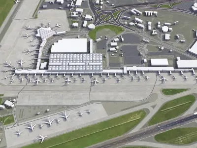 Istanbul - Ataturk Airport - ISL Low-poly 3D model