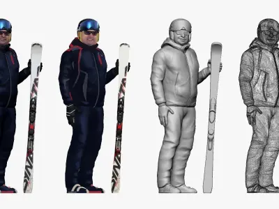 001201 smiling skiman skies in hand 3dp 3D print model