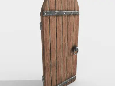 Medieval tavern door Low-poly 3D model