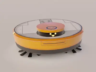 Low-poly robots toy robot wearing helmet Low-poly 3D model