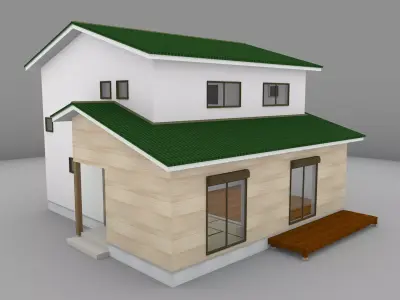 House model for background 15 Low-poly 3D model