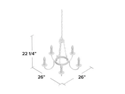 Barcroft Light Candle Style Wagon Wheel Chandelier 3D model