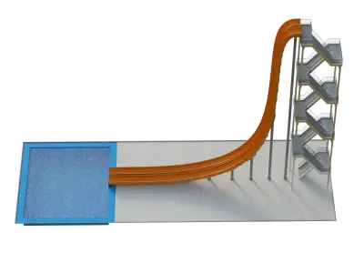 Water Slide 02 Low-poly 3D model
