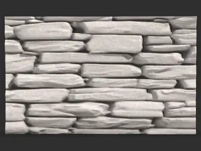 Primitive Rough Stone Wall Module 3D print model purchase