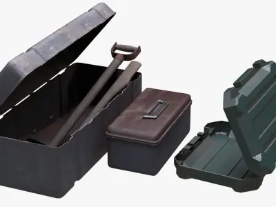 Old Dirty Full Detailed Toolbox Low-poly 3D model