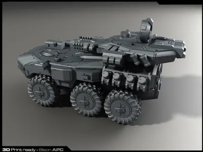 MX6-APC 3D Print cnxg armored vehicle 3D print model