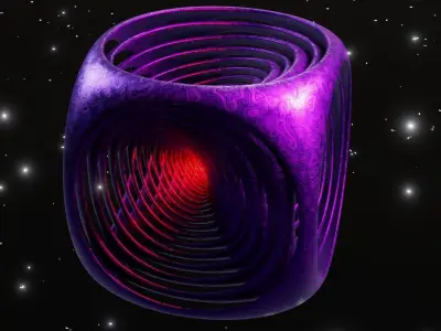 Abstract Cubic Animation Purple 3D model