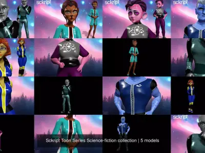 Sckript Toon Series Science-fiction collection 3D Model Pack