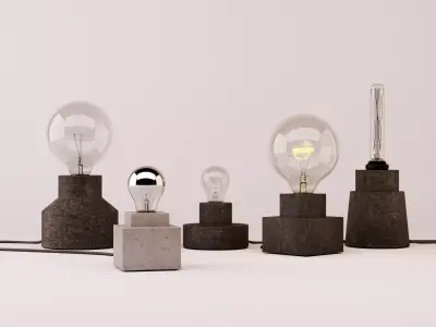 Table lamps set 1 3D model
