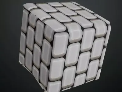 Modern Beveled Metal Bricks PBR Seamless Texture