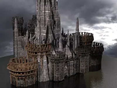 Irland Castle Ruins Celtic Kitbash 3D model