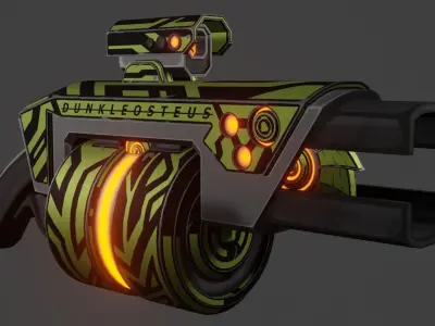 Sci-fi grenade launcher Low-poly 3D model